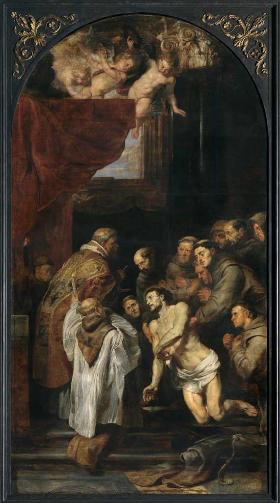 Peter Paul Rubens, (1619), olieverf op paneel, 424,5 × 230 cm, KMSKA, Inventarisnummer 305