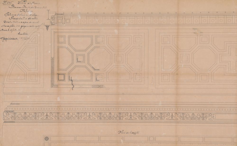 Ontwerp voor de kroonlijsten van het KMSKA, geïnspireerd op bezoeken aan Europese musea