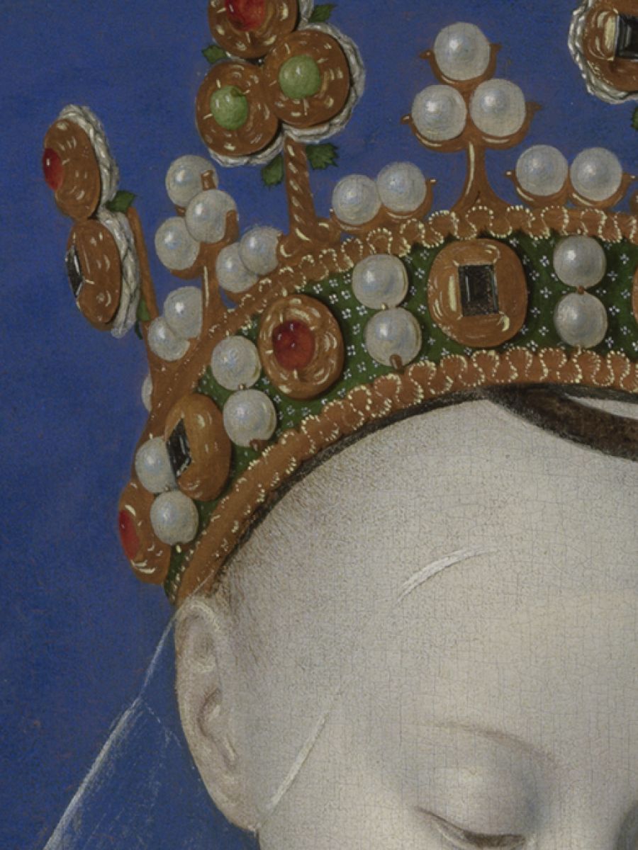 Pour les détails de couleur dorée, Fouquet utilisait un pigment contenant du plomb et de l'étain.