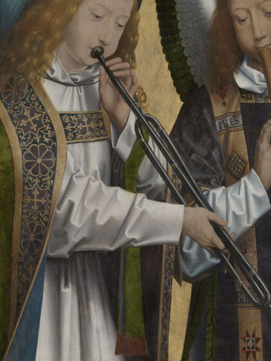 Detail van blaasinstrumenten