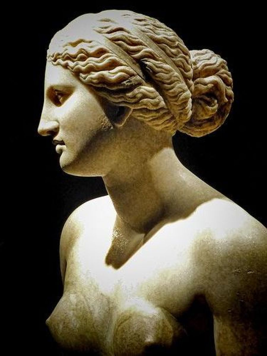 Een Romeinse kopie naar een Grieks beeld van Aphrodite/Venus