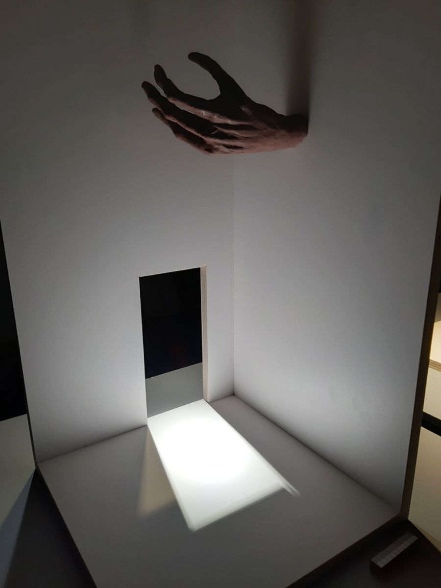 A mockup of a room-based installation inspired by the painting with St. Jerome
