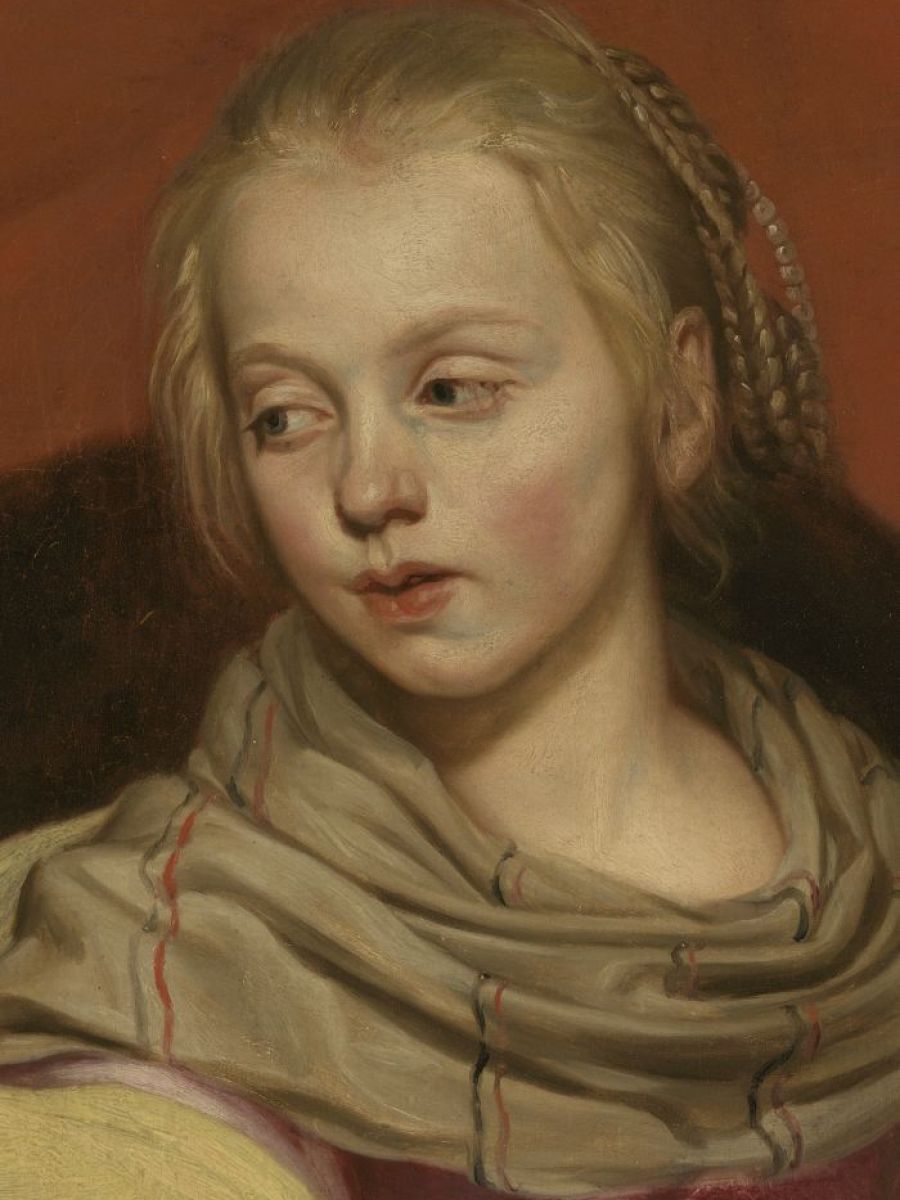 Twee meisjes als de heiligen Agnes en Dorothea, Michaelina Wautier (detail)