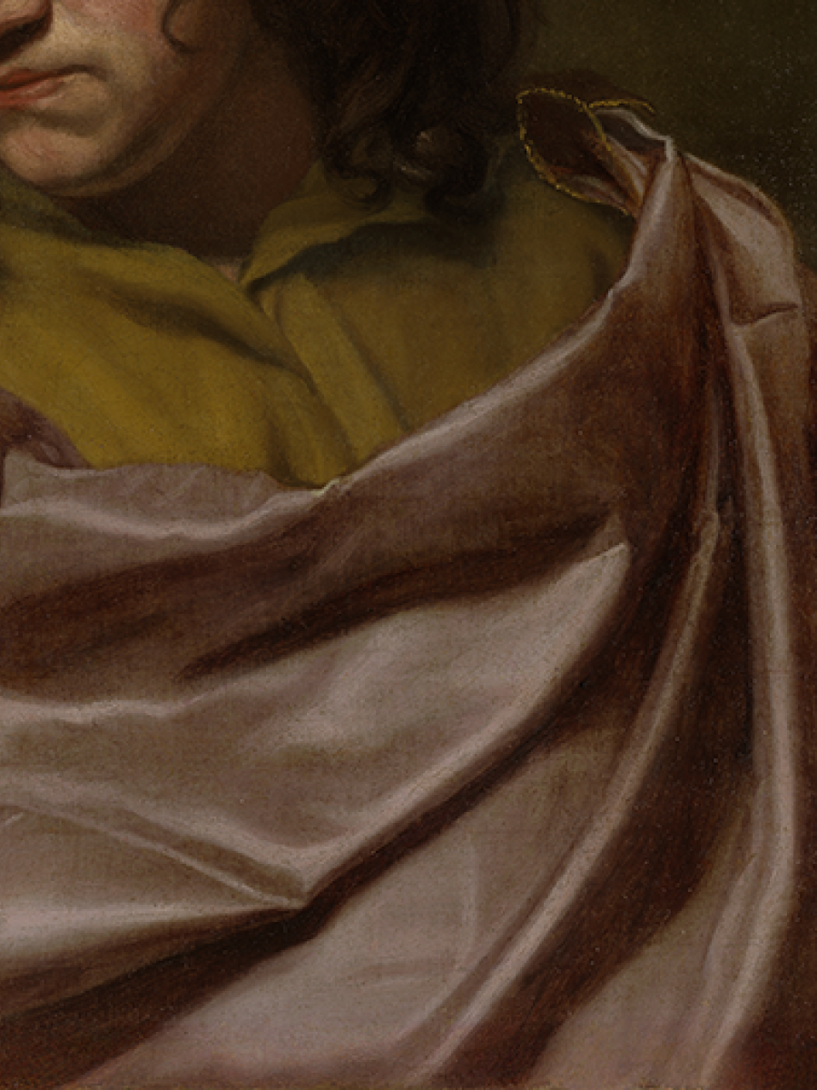 Using basic pigments yet painting a beautiful pleated trap. Michaelina can do it.